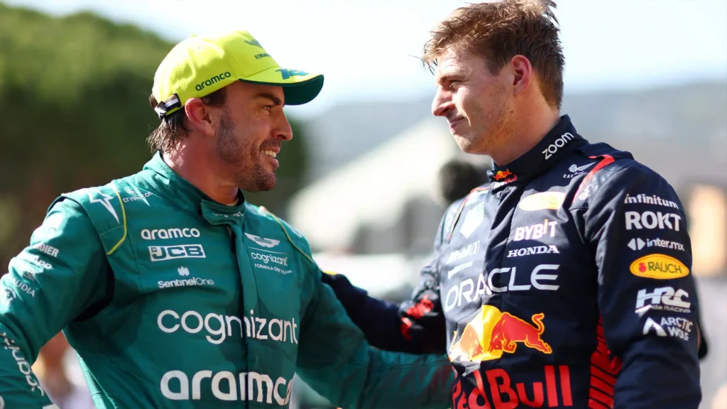 FErnando-Alonso-with-Max-Verstappen-at-2023-Monaco-Grand-Prix